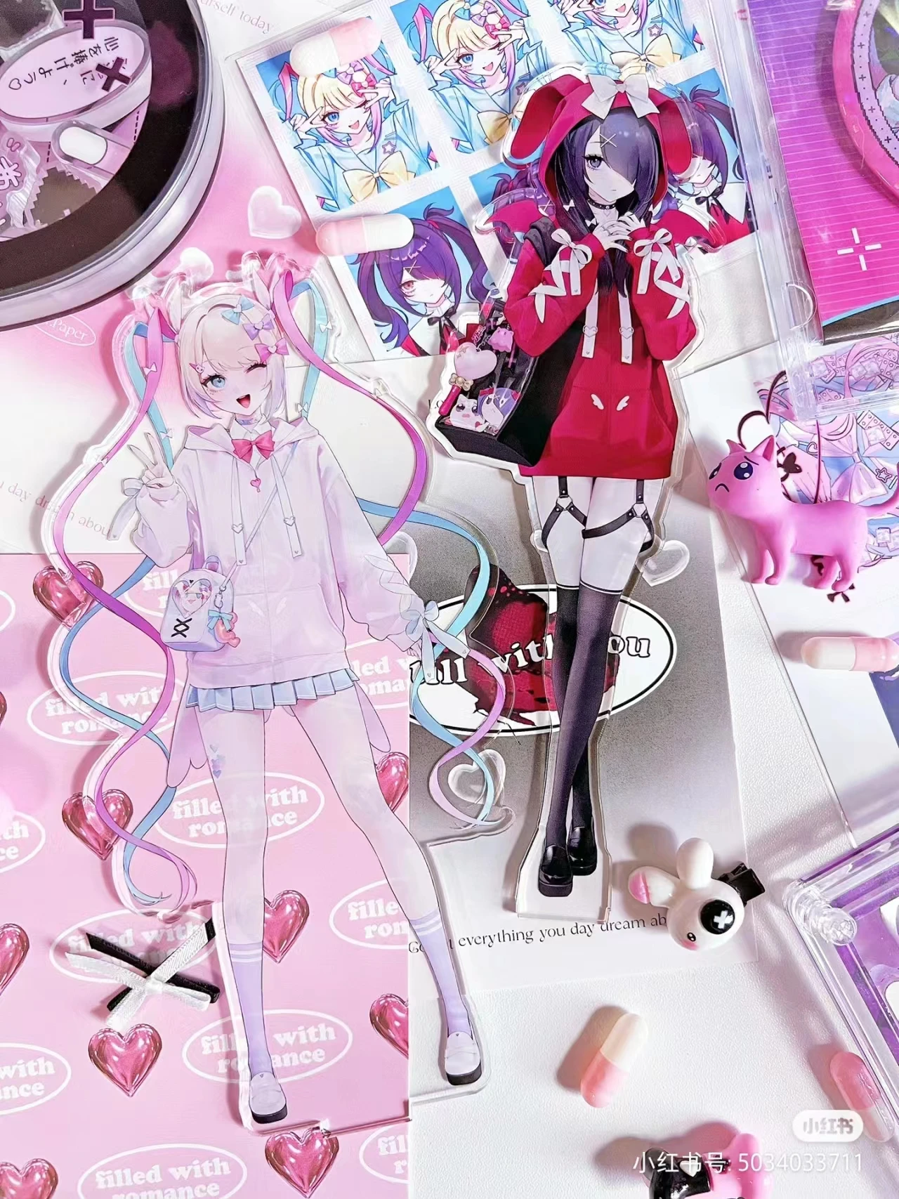 NEEDY GIRL OVERDOSE Figures Acrylic Stand Anime Action Figure Accessories Collection Kids Toys Gift Rain Desktop Ornaments