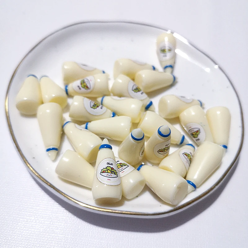 10 teile/satz Miniatur Mini Ketchup Salat Modell 1:12 Puppenhaus Nachahmung Lebensmittel Spielzeug Zubehör – Detail 9