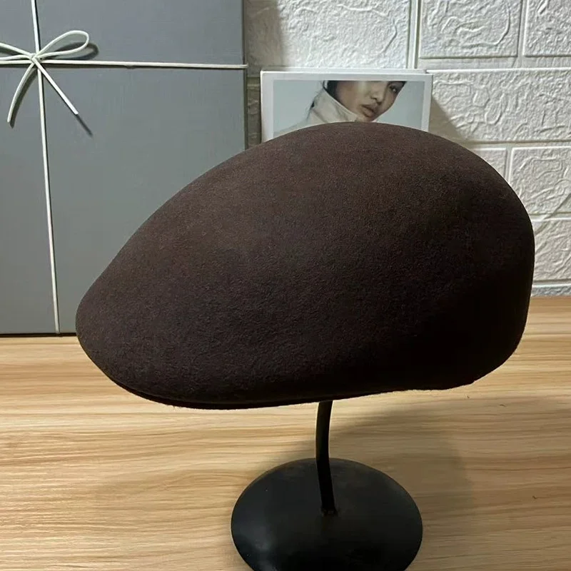 New Vintage-Style Wool Beret for Women: Versatile Fall/Winter Artist Hat, British-Style Beret, Newsboy Cap