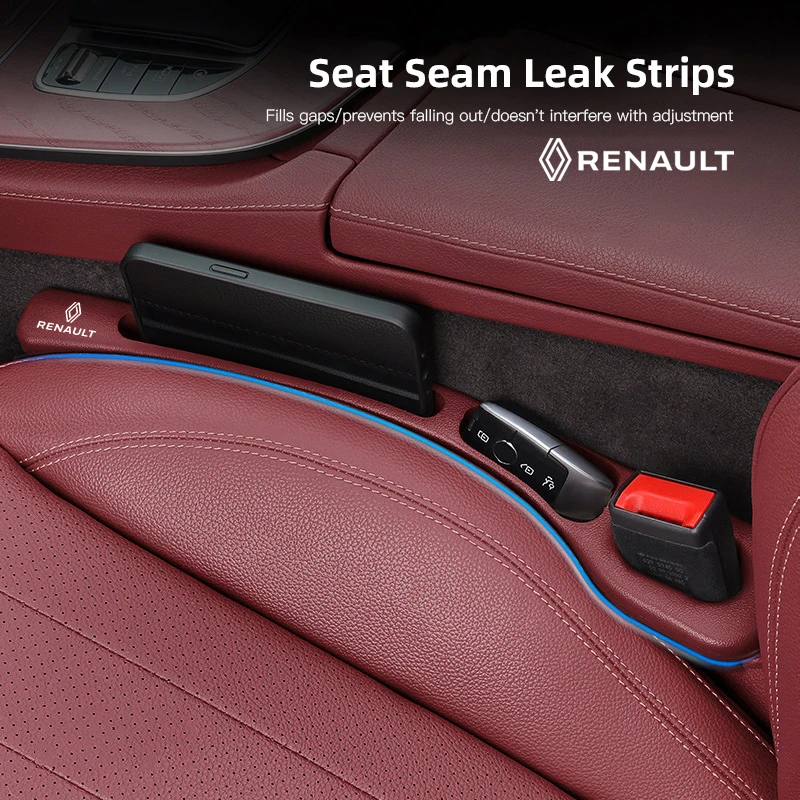 2Pcs Car Seat Gap Filler Leather Leak-proof Plug Strips For Renault Clio Koleos Megane Kadjar Captur Scenic Espace QM6 Latitude