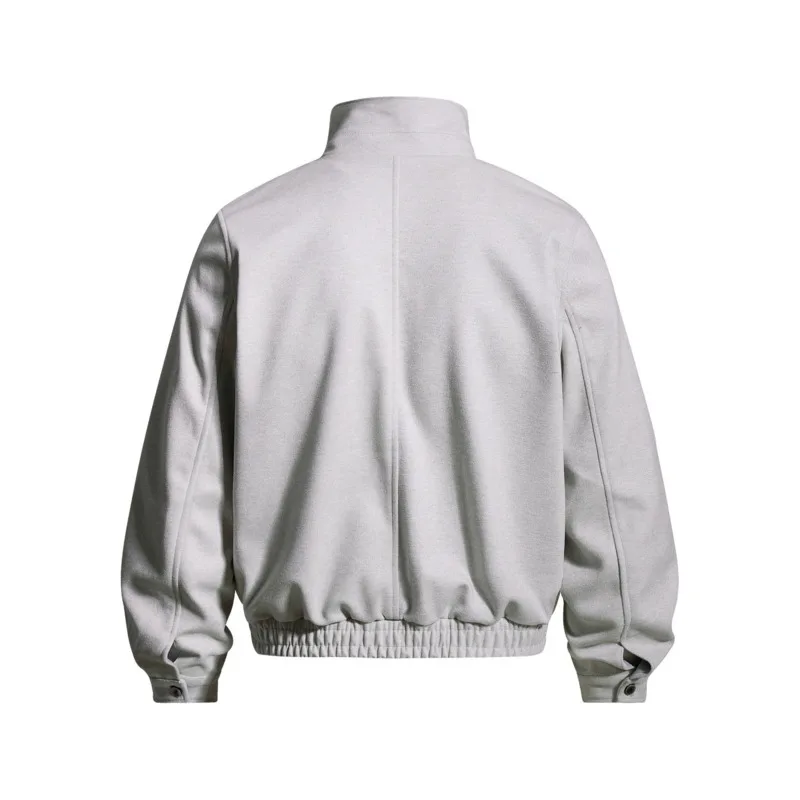 WVGA Autumn New Men Minimalist Style Stand-up Collar Short Jacket Diagonal Buttons Trendy Solid Color Loose Fit Coata Ins W27169