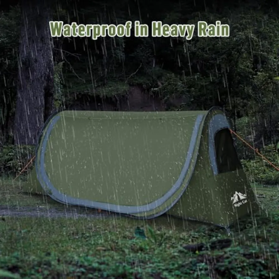 خيمة تخييم منبثقة: خيمة لشخص واحد مقاومة للماء وسهلة الإعداد تناسب سرير التخييم مستبعدة #6