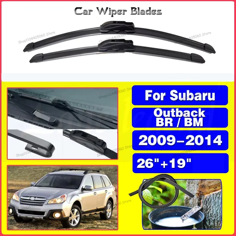 

For Subaru Outback BR / BM 2009 - 2014 Car Wiper Front Wiper Blades Windshield Windscreen Window 2011 2012 2013 26"+19"