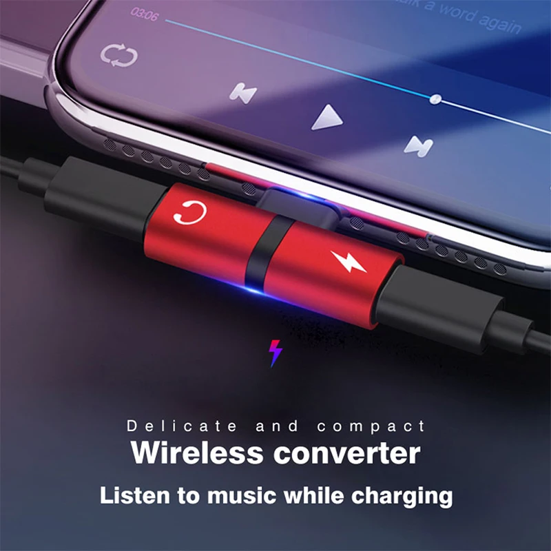 2 in 1 Dual Lighting Charging Listening Calling Adapter For Iphone 11 12 13 X XS MAX XR 7 8 Plus Earphone Audio Charger Splitter