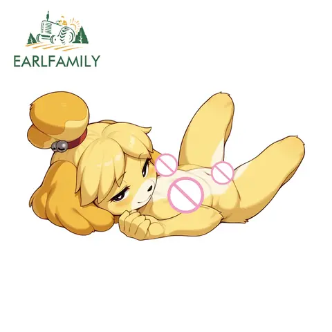 EARLFAMILY 털이 많은 강아지 자동차 스티커 및 데칼 귀여운 만화 스타일 앞유리 컴퓨터 케이스 데칼 앞유리 트렁크 장식에 적합