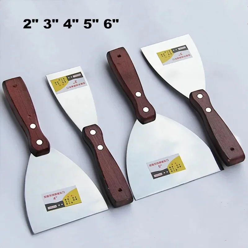 Putty Knife Scraper with Wood Handle Shovel Scraper Blade Construction Tool Wall Decorative Trowel Hand Tool