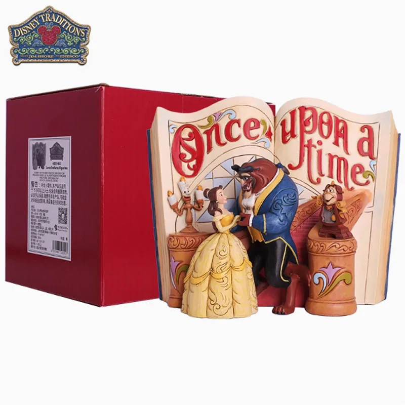 Disney original kit de garagem bela e a fera o livro de histórias da bela e a fera anime figuras de ação brinquedos para meninos presente