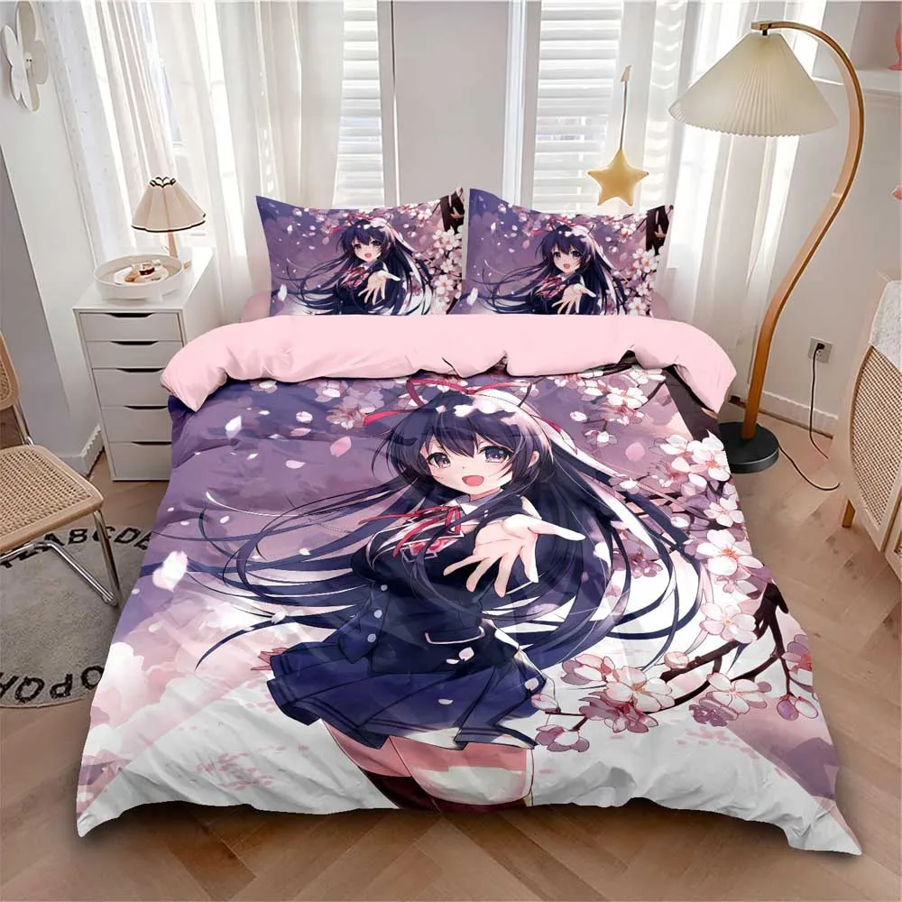 Date A Live Comforter Bedding Set,Anime Tokisaki Duvet Cover Bed Set Quilt Cover Pillowcase,King Queen Size Bedding Set Boy
