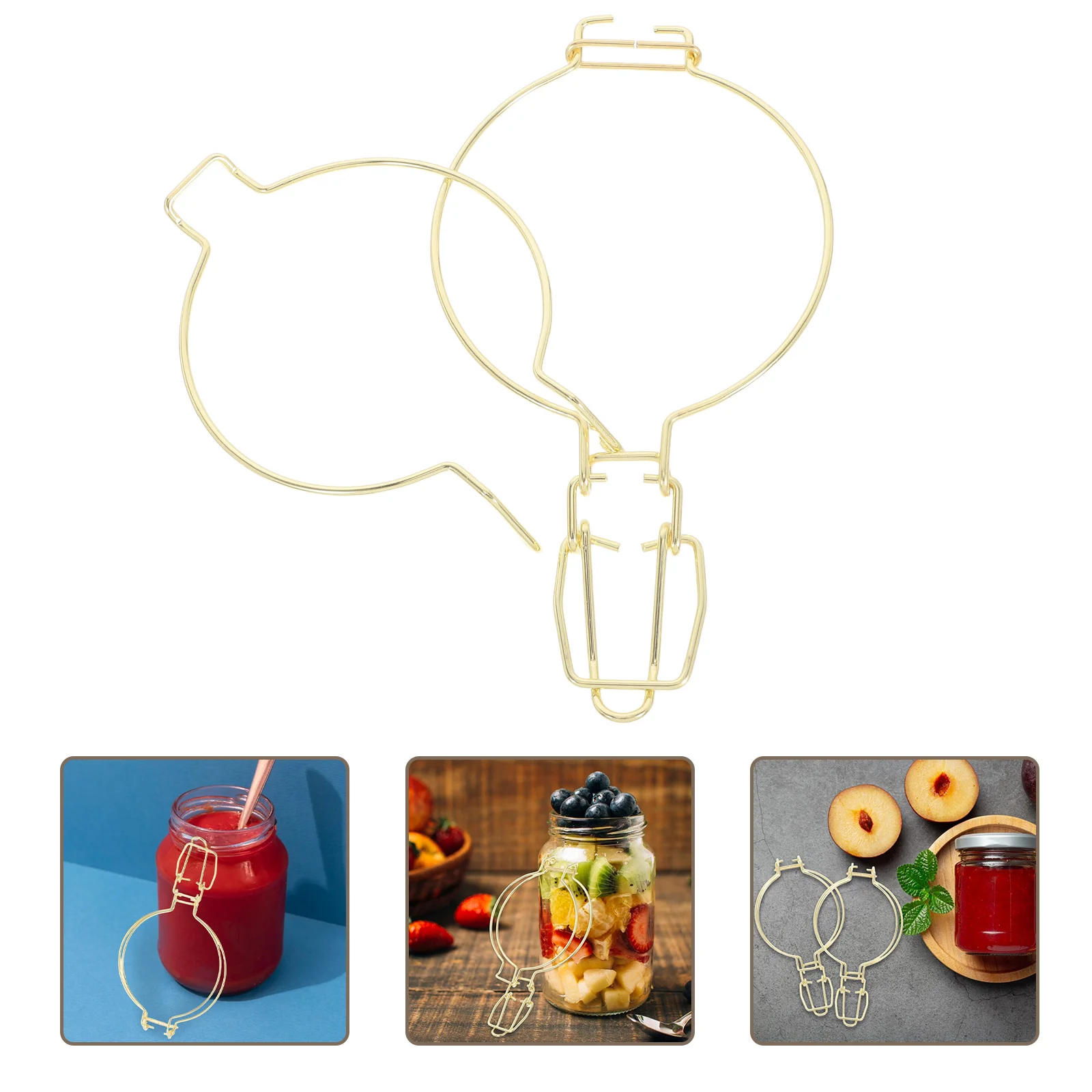 

10 Pcs Sealing Can Buckle Glass Metal Jar Wire Clamp Golden Canister Clips Lock