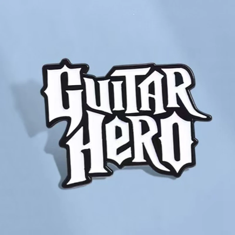Pin Decorativo Creativo con Logotipo de Banda de Rock, Guitarra, Letras Musicales, para Ropa, Bolsos y Accesorios