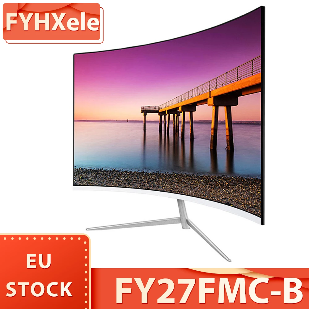 FYHXele FY27FMC-B 27-inch 2800R Curved Gaming Monitor 1920*1080 FHD 16:9 VA Screen 75Hz Refresh Rate 2ms Response Time 99% sRGB