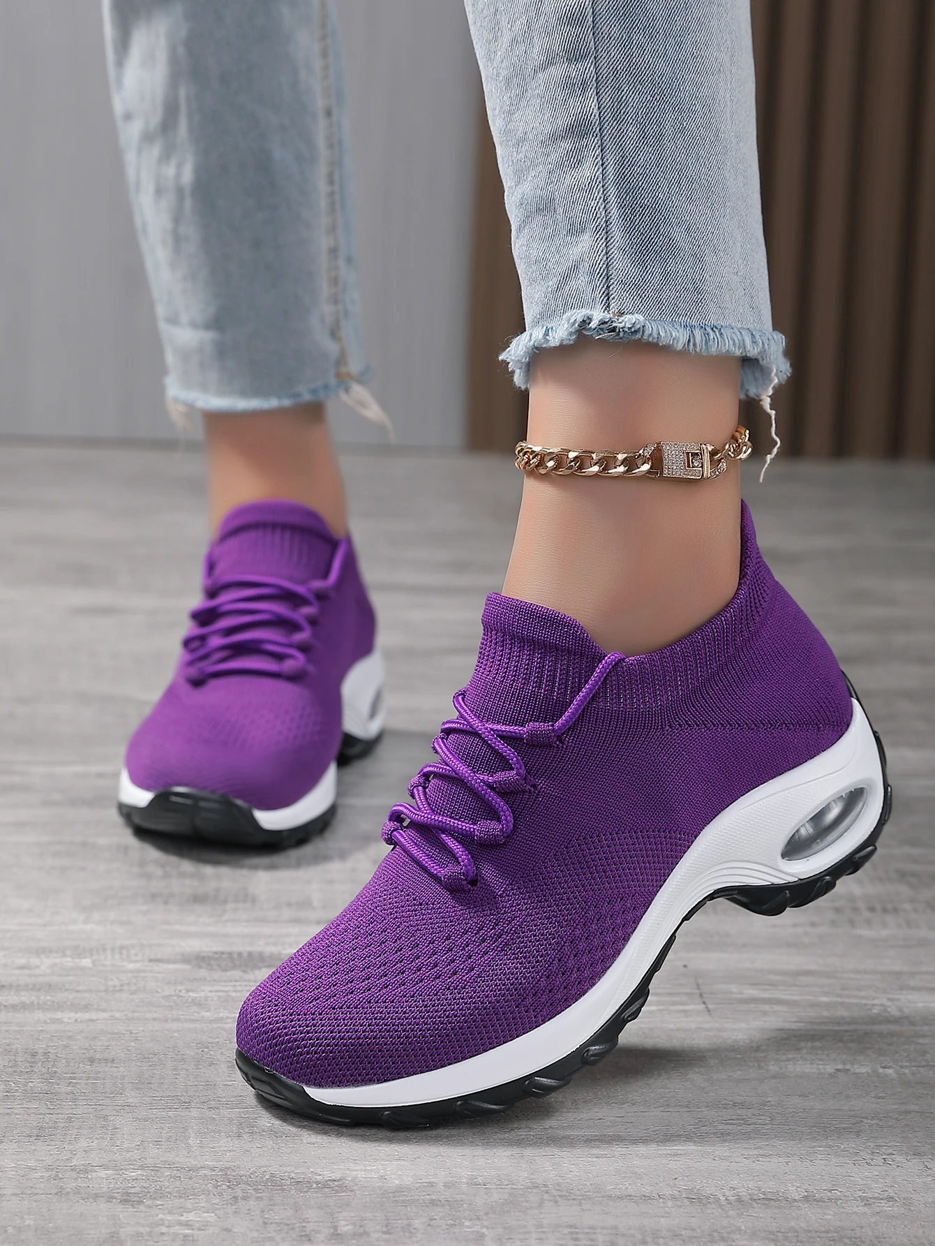 Running Sneakers Women Air Cushion Casual Shoes Outdoor Sneakers Gym Jogging Tennis Trainers Fashion Sport Lace Up Wedge Sports