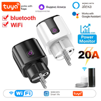 WiFi 20A Smart Socket With Power Monitoring Tuya Smart EU Plug Timer Child Lock Outlet Works With Alexa Google Home Yandex Alice