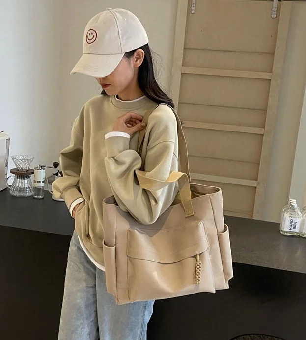 Summer New Fashion Simple Elegant Women\'s Shoulder Bag 2024 High Quality Large Capacity Tote Bag Hot Sale Canvas Shoulder Bag