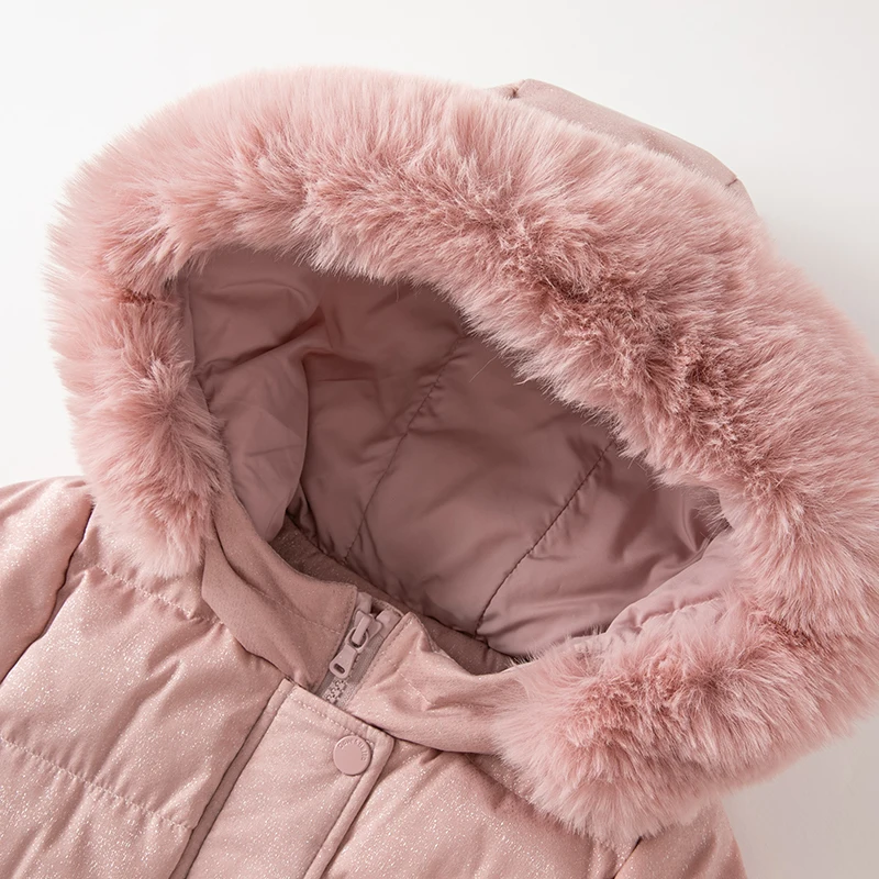 ديف بيلا الأطفال شتاء دافئ بطة أسفل سترة سترة الفتيات مقنعين يندبروف رشاقته ملابس خارجية الاطفال معطف الملابس DBK4226013 #4