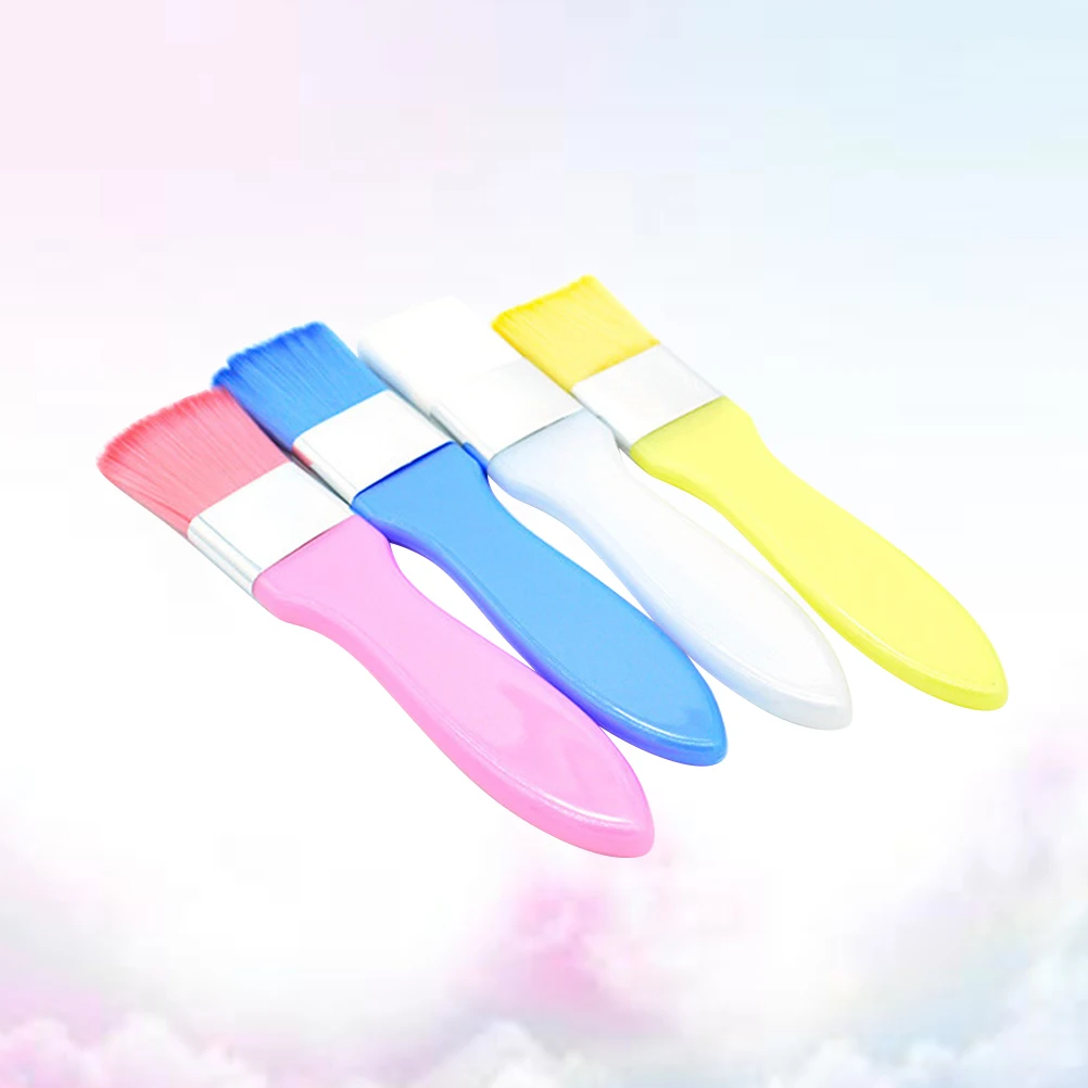 4개 메이크업 브러시 세트 페이셜 마스크 어플리케이터 미세 섬유 스킨케어 도구 머드 믹싱 부드러운 적용 페이스 마스크 도구 핑크