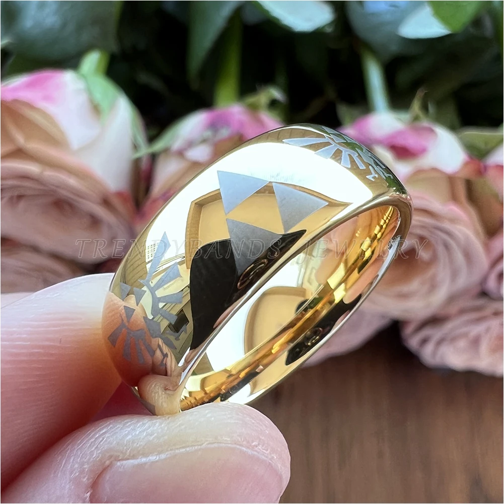8mm Großhandel Dropshipping Laser Wolfram Ringe für Männer Frauen Eheringe Gravierte Gewölbte Poliert Glänzende Comfort Fit – Detail 3