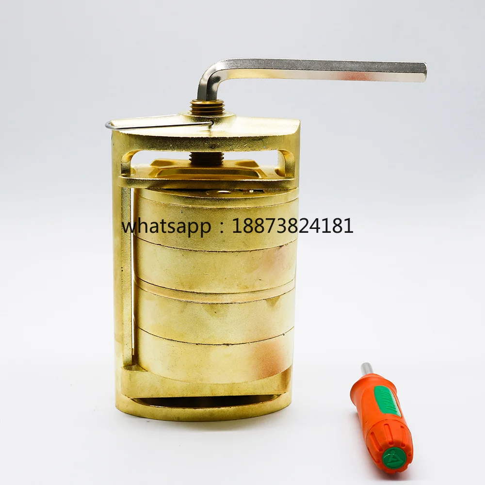 Dental Two-Layer Double Tank Bronze Handler Denture Flask Press Compress with Wrench and Handle fast shipping