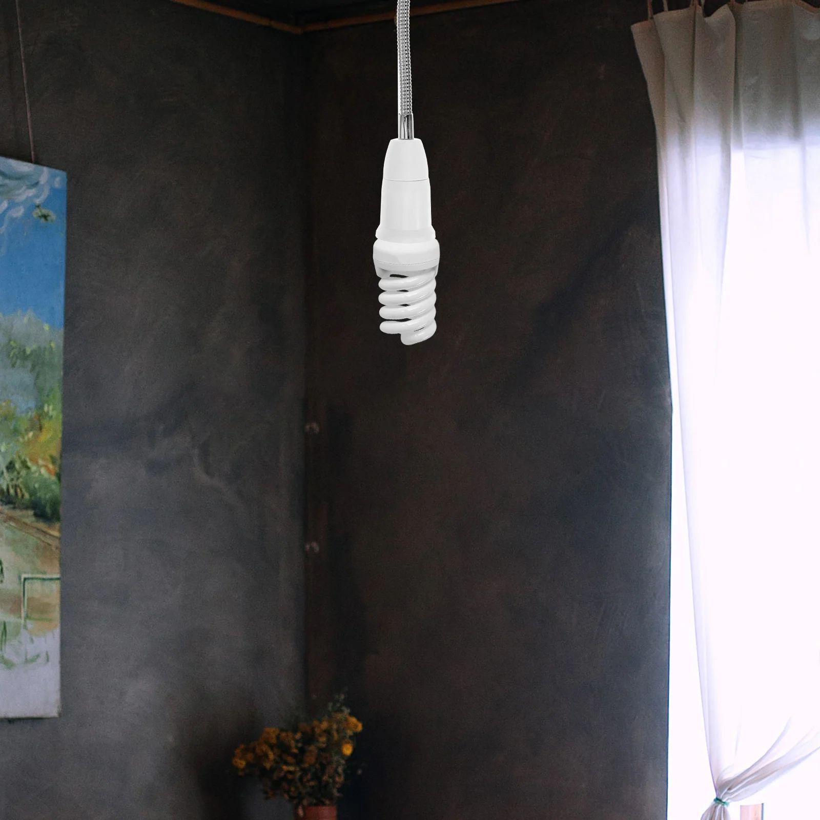 

s E27 to E27 Bulb 18cm Flexible Light Bulb Extension Soft Tube Adapter Converter for LED Base Garage Workshop Basement