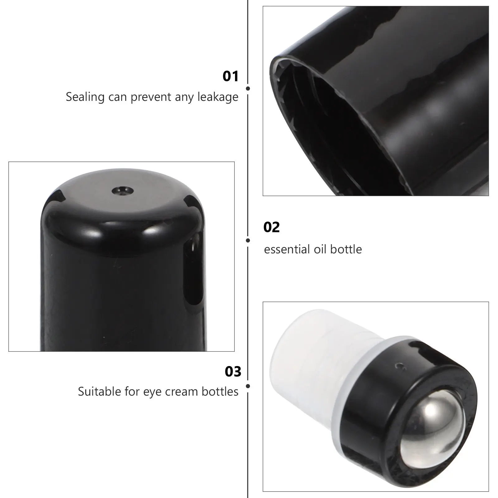 

1Set Roller Ball Beads for Essential Oil Bottles High-Grade Plastic Stainless Steel Compact Lightweight Bottle Cover Design