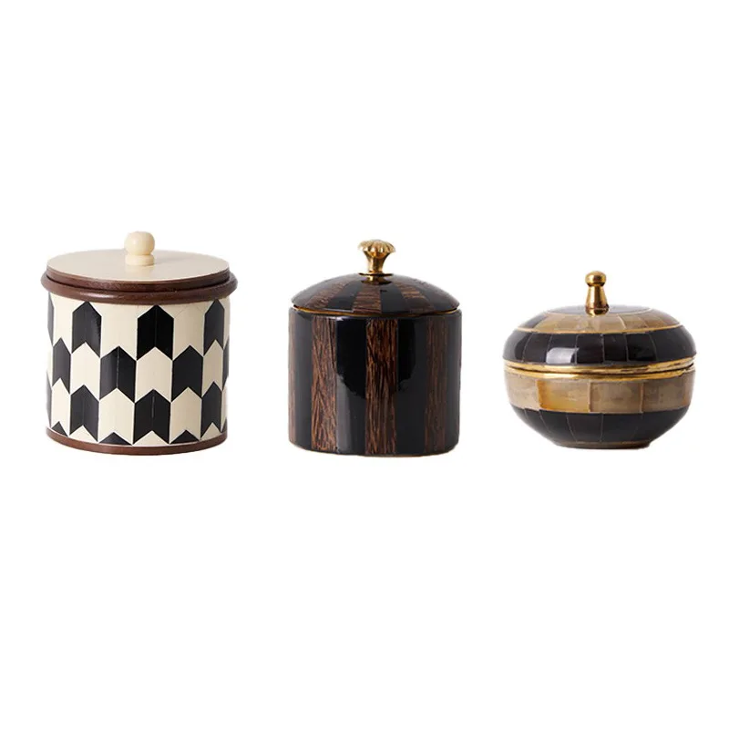 

Simple beef bone splicing retro jewelry box, aluminum gold and silver storage box, jewelry box.