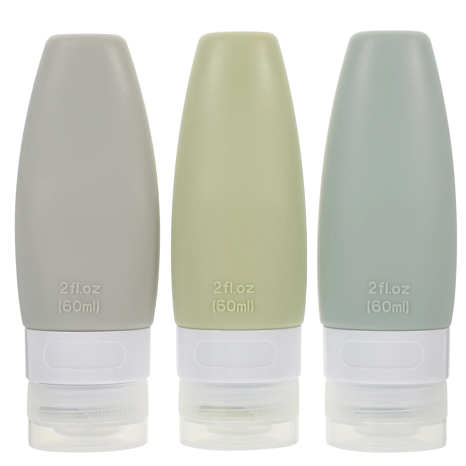 مجموعة زجاجات سفر من السيليكون مكونة من 3 قطع، حاويات مدمجة مقاومة للتسرب لمستحضرات التجميل والشامبو أثناء التنقل وقابلة لإعادة الاستخدام #1