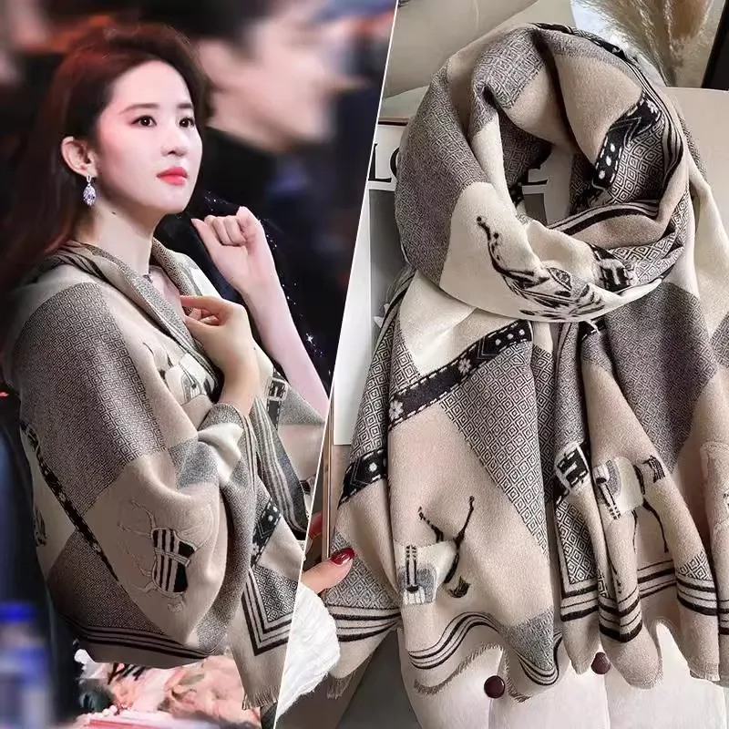 

Women's Air-Conditioned Room Scarf 2024 New Summer Office Cashmere-like Blanket Warm Outer Shawl