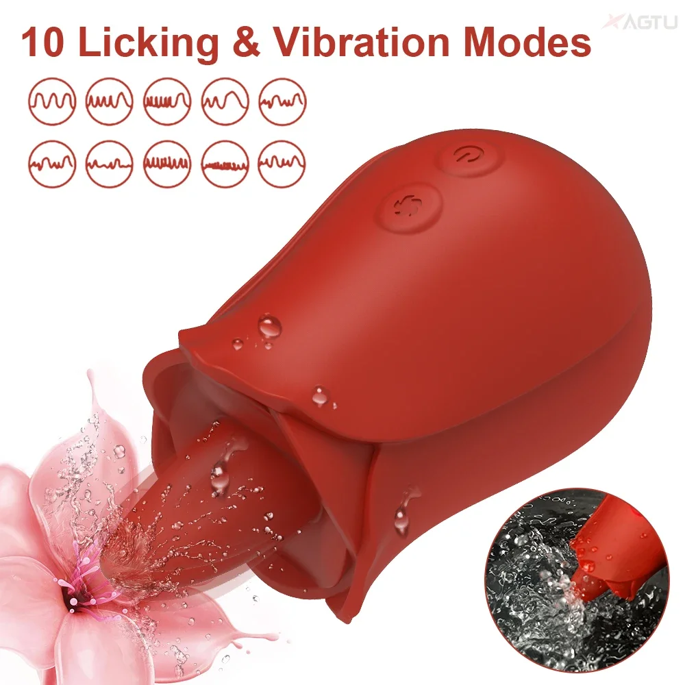 Vibrator Swing Tongue Licking Female Rose Toy Vibrating Oral Clitoral Nipple Stimulator Sex Toys Adult Products Massager Sex