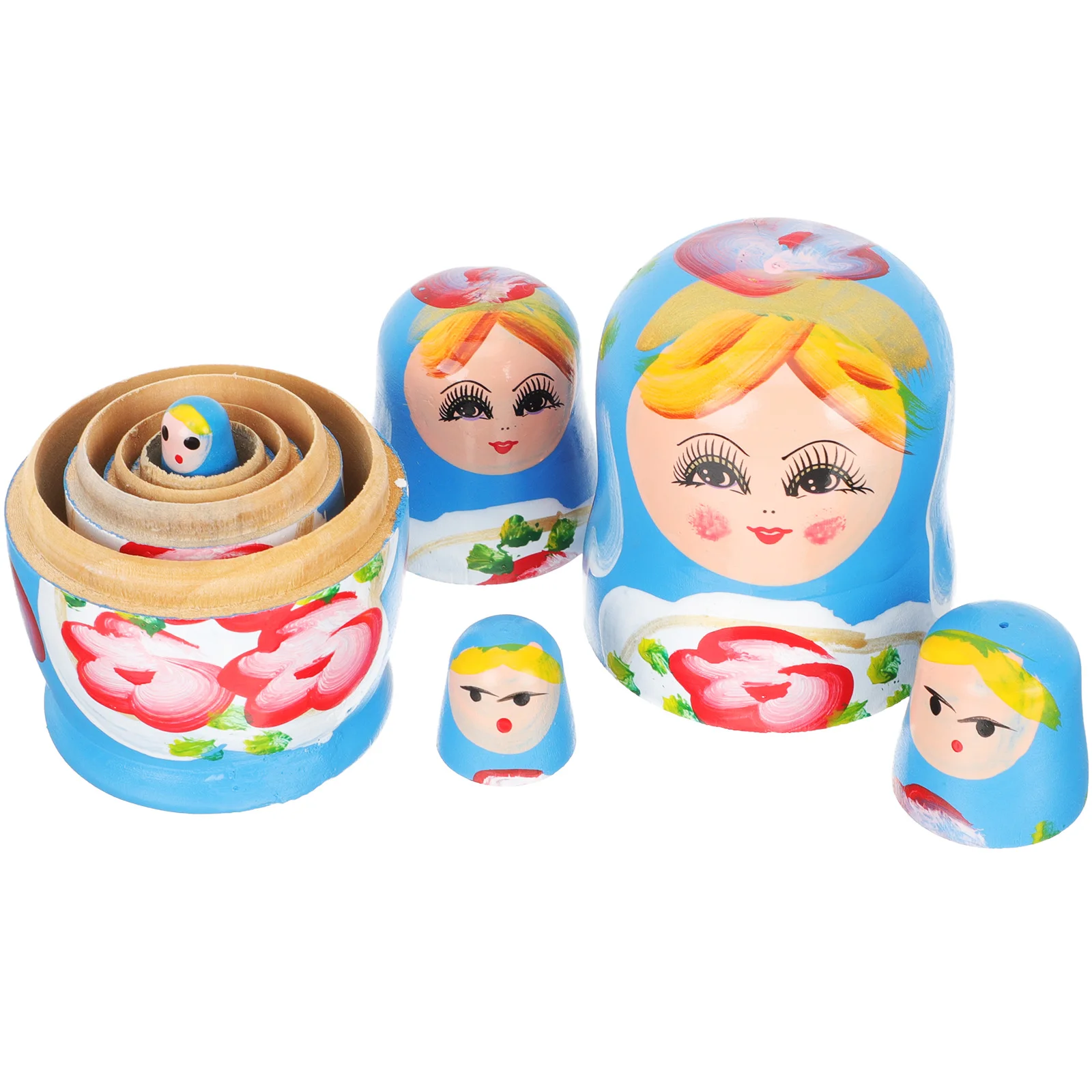 ตุ๊กตาญี่ปุ่นของขวัญจากรัสเซีย Matryoshka ตุ๊กตาไม้เรียงซ้อนของเล่นวางซ้อนกันได้สำหรับตกแต่งรังของเด็กวินเทจ