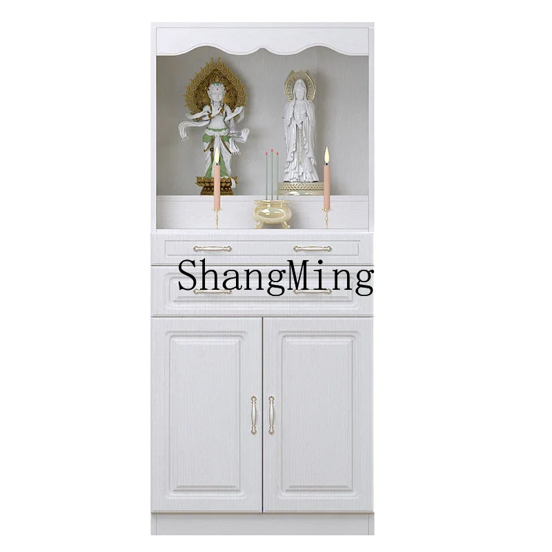 LXY household new Chinese style with door solid wood modern simple God of Wealth supply table