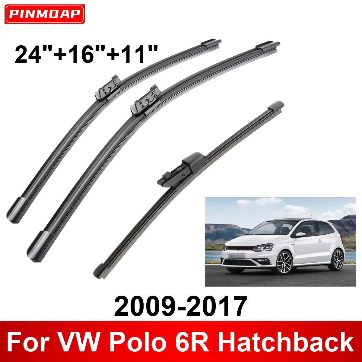 1/2/3/4/6PCS Auto Wischer Für VW Polo 6R Fließheck 2009-2017 vorne Hinten Wischer Klingen Pinsel Auto Zubehör 2013 2014 2015 2016