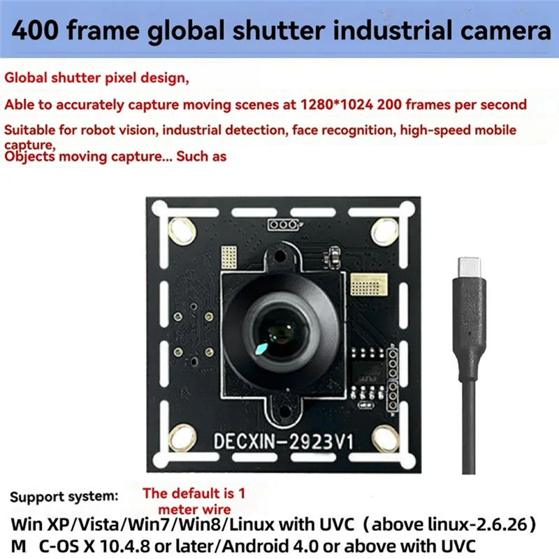 【UITRIJVING】USB3.0 Global Shutter Camera 1.3MP 8Mm Industriële Camera Module 400 Frames Driver-Gratis Voor WINXP/7 8 10 LINUX Android