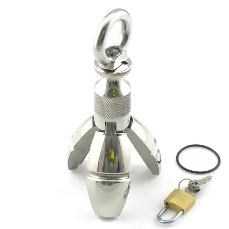 Stainless Steel Anal Stretching Plug with Lock - Adult Butt Expanding Tool Open Sex Toy for Drop Shipping