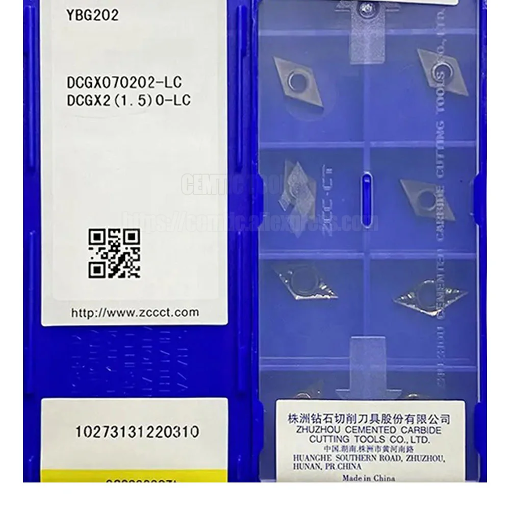 

ZCC DCGX2(1.5)0-LC Cemented Carbide Turning Tool Insert YD101 DCGX070202-LC YBG202 processing：cast iron