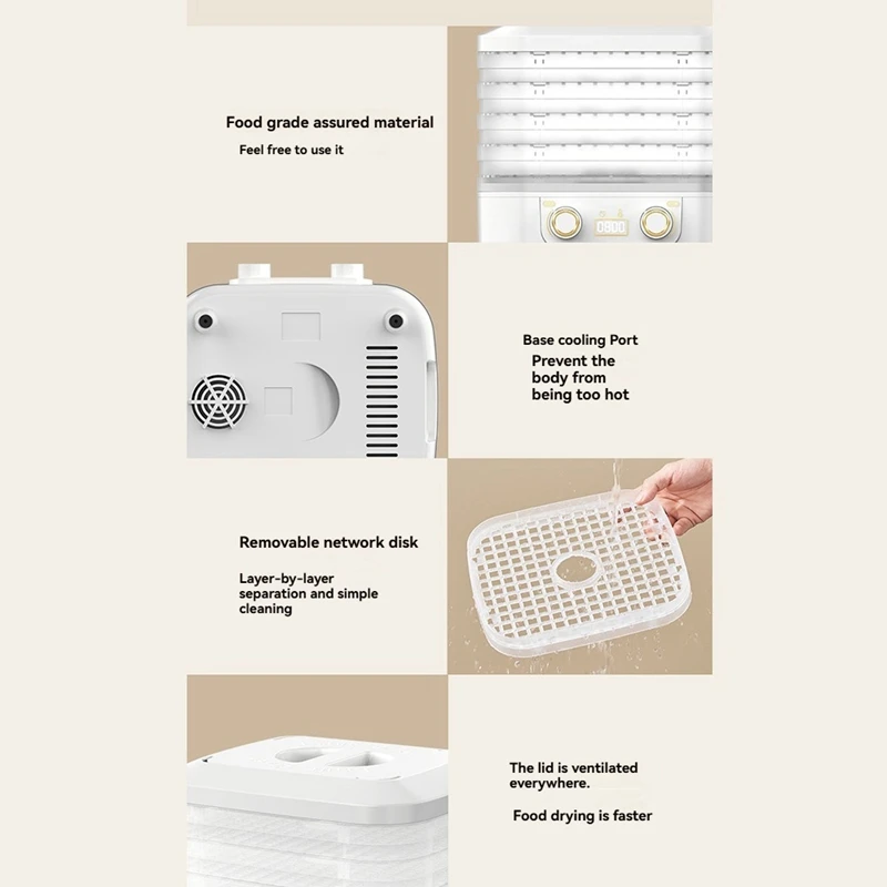5-слойная умная электрическая сушилка для пищевых продуктов, интеллектуальная функция синхронизации, мясо, рыба, чай, машина для сухофруктов, машина для сушки пищевых продуктов, вилка стандарта США