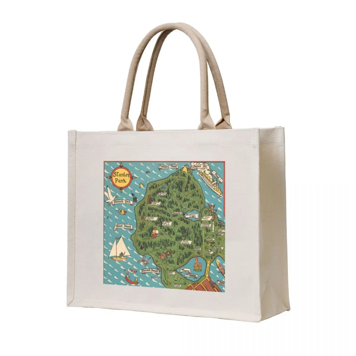 

1938 Vintage Map of Stanley Park in Vancouver Tote Bag Portable shopping bag bags luxury women Women's bags tote bag woman