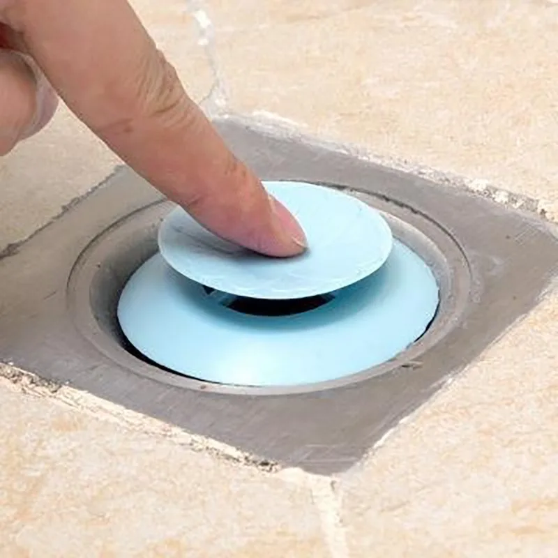 1PC Sink Blockage Plug, Bathroom Anti  Drain Silicone Plug, Press Type Floor Cover, Pool Odor