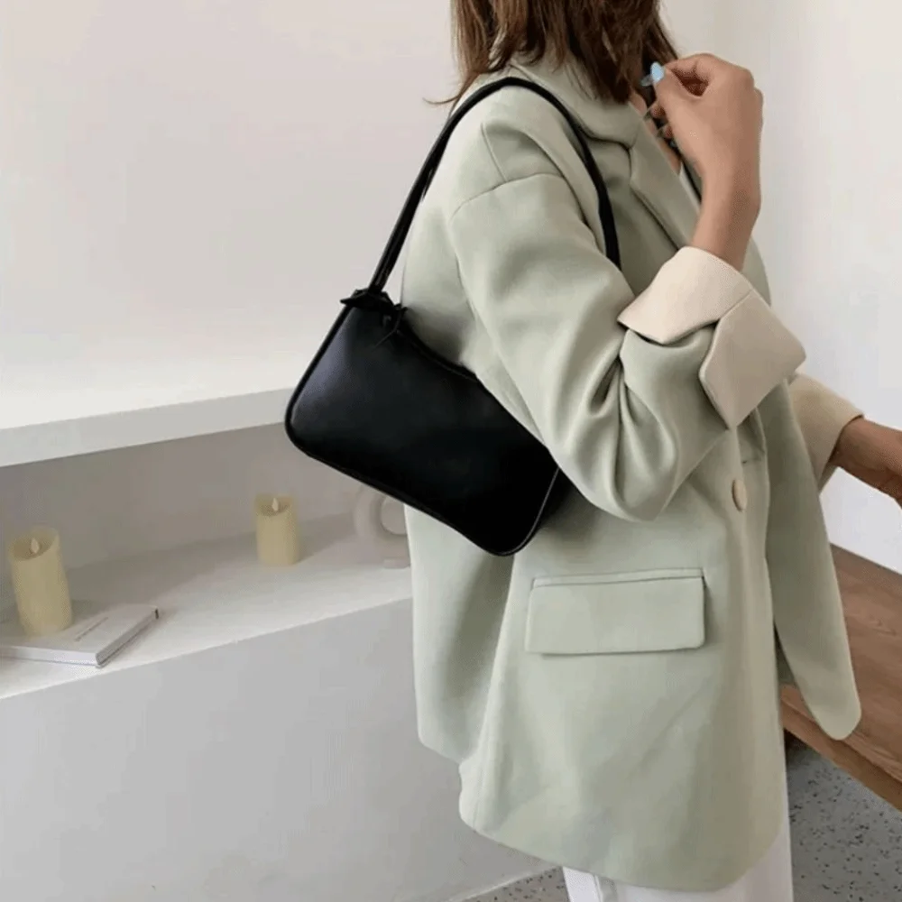 

Минималистичный дизайн, ретро-сумка для предплечья, стильная сумка подмышки, сумка из искусственной кожи с верхней ручкой, маленький размер, винтажная сумка с бантом, женская сумка