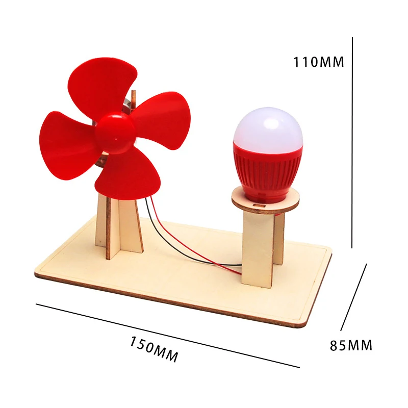 Wooden Wind Generator Model Kids Science Toy Funny Technology Physics Kit Educational Toys for Children Learning Toy G05