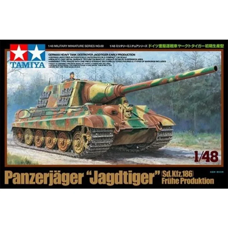 

Tamiya 32569 1/48 немецкий танк Второй мировой войны Разрушитель Panzerjager Jagdtiger Военная хобби игрушка пластиковая модель Сборка набор подарок