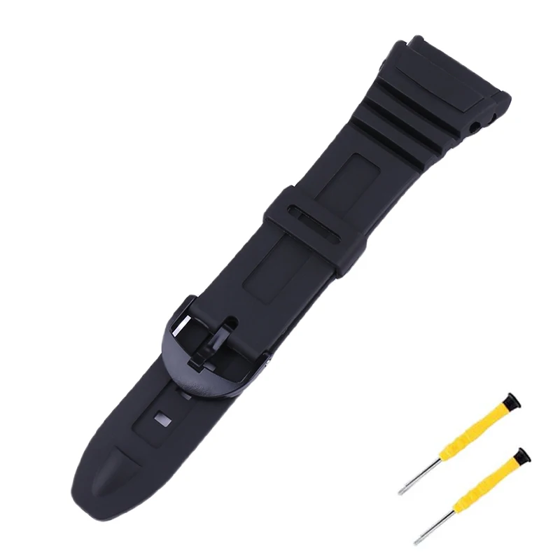 Resin watch strap accessories compatible for Casio W-96H W-96H-1B 1A 2A 9A 3239 watch band sports rubber wristband Men and women