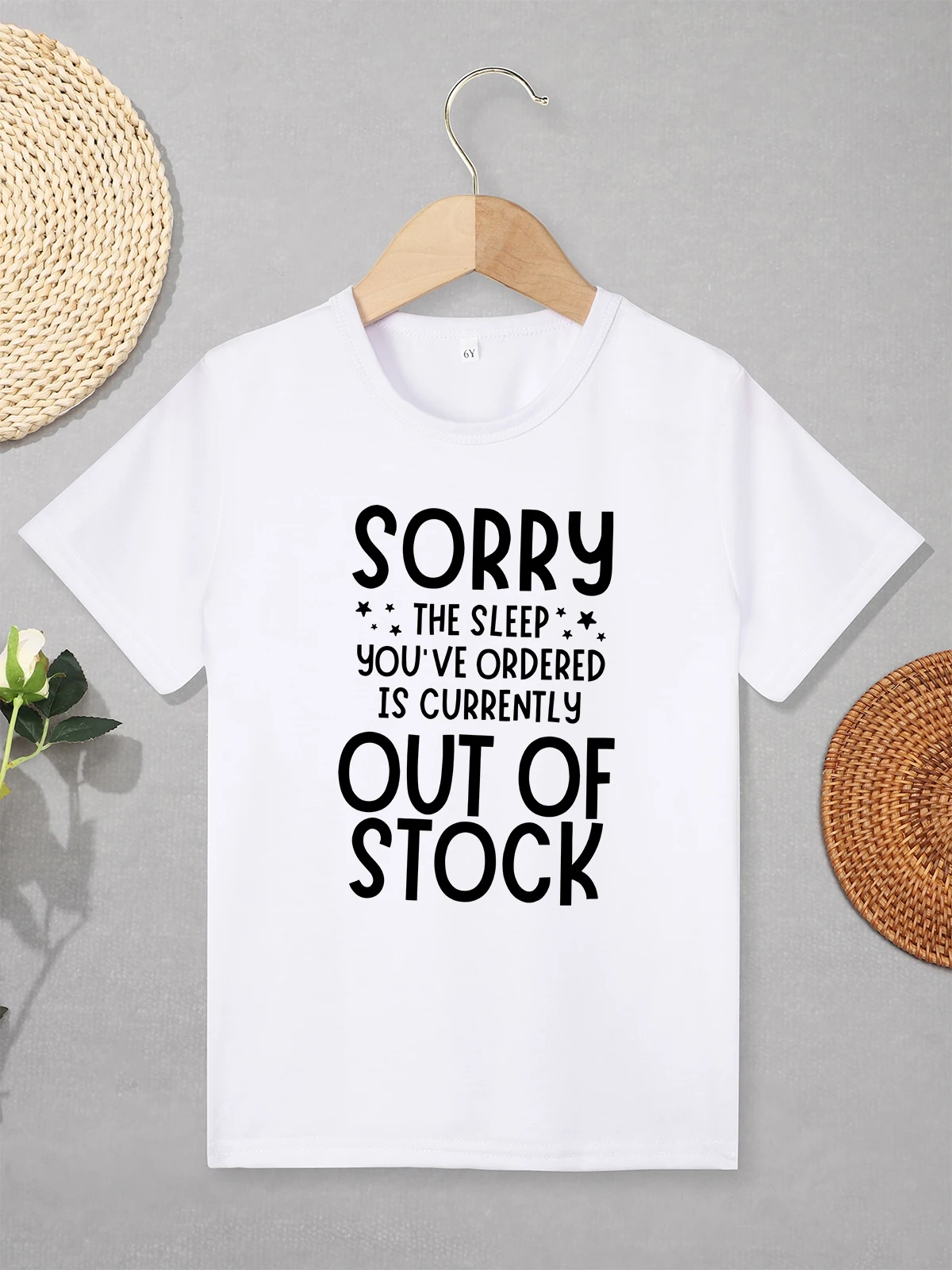 Summer Home Casual Kids Clothes “Sorry The Sleep You're Ordered is Currently Out of Stock” Fun Pattern Boys and Girls T-shirt