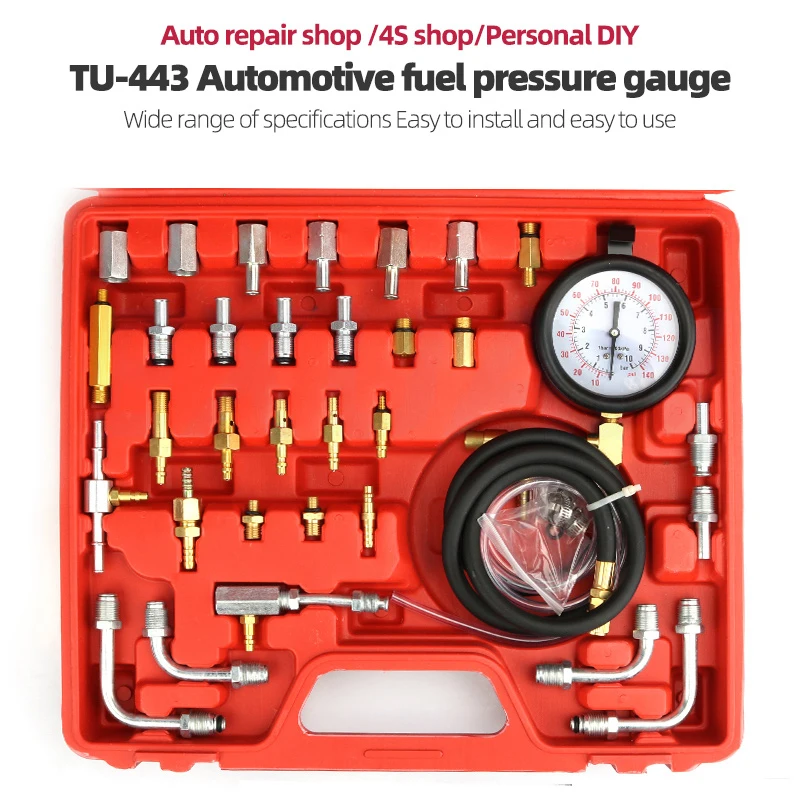 TU-443 Automobile Fuel Gasoline Pressure Gauge Injection Pressure Gauge Tester For All Vehicle Series Fuel Pressure Gauges