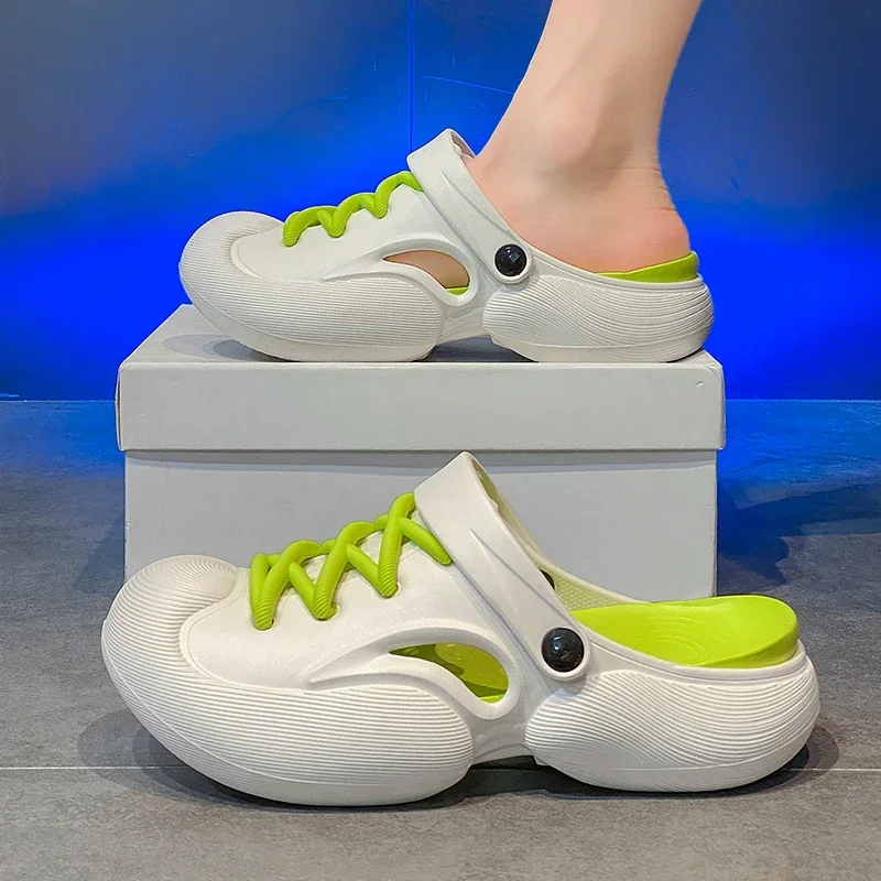 

Breathable non-slip men's household beach sandals wading slippers new summer thick soles increase men's shoes