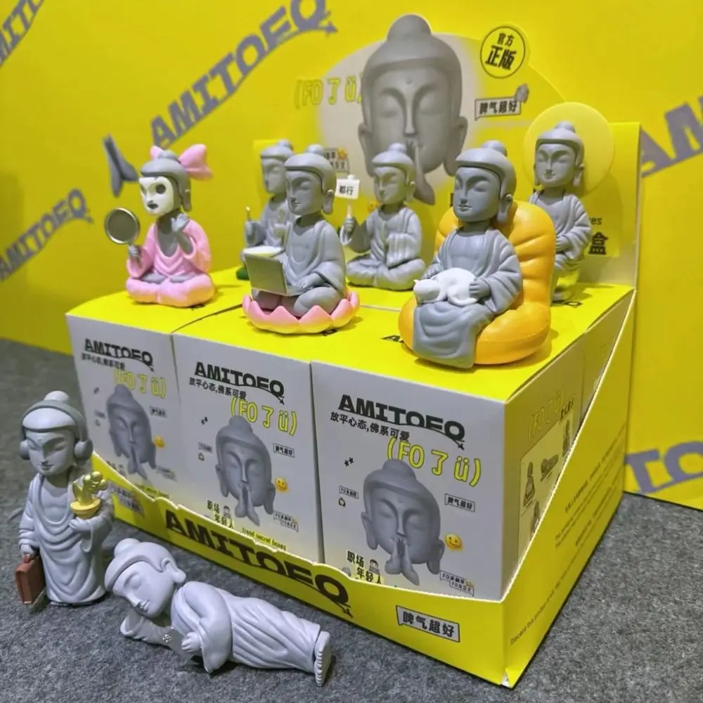 

Новый ПВХ Fo U Mystery Box, загадочная милая фигурка лунного пирога, модель Amitofo Fo U серии Kawaii, настольное украшение