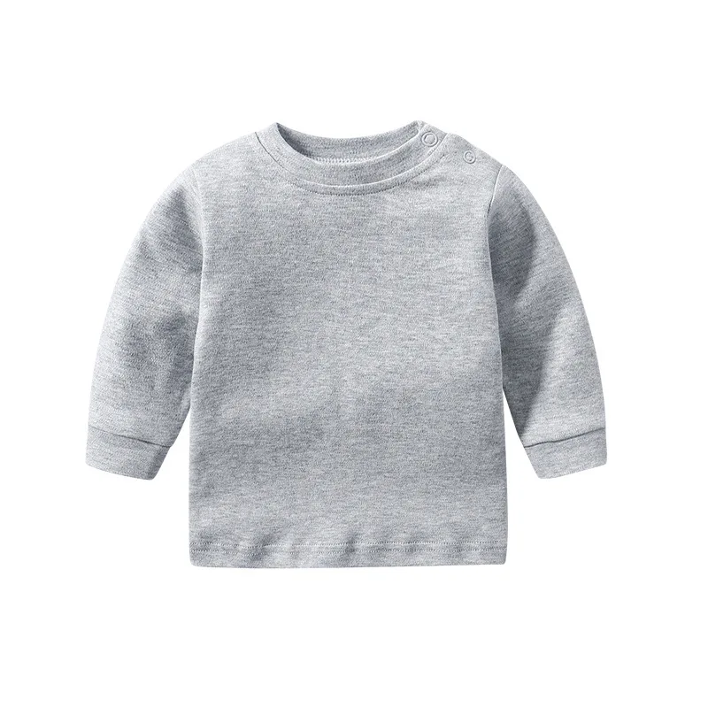 Four Seasons New Baby Long Sleeve T Shirts Infant Boy Cotton Bottoming Shirts Solid Toddler Girls/Boys Soft T Shirts Kids Tee