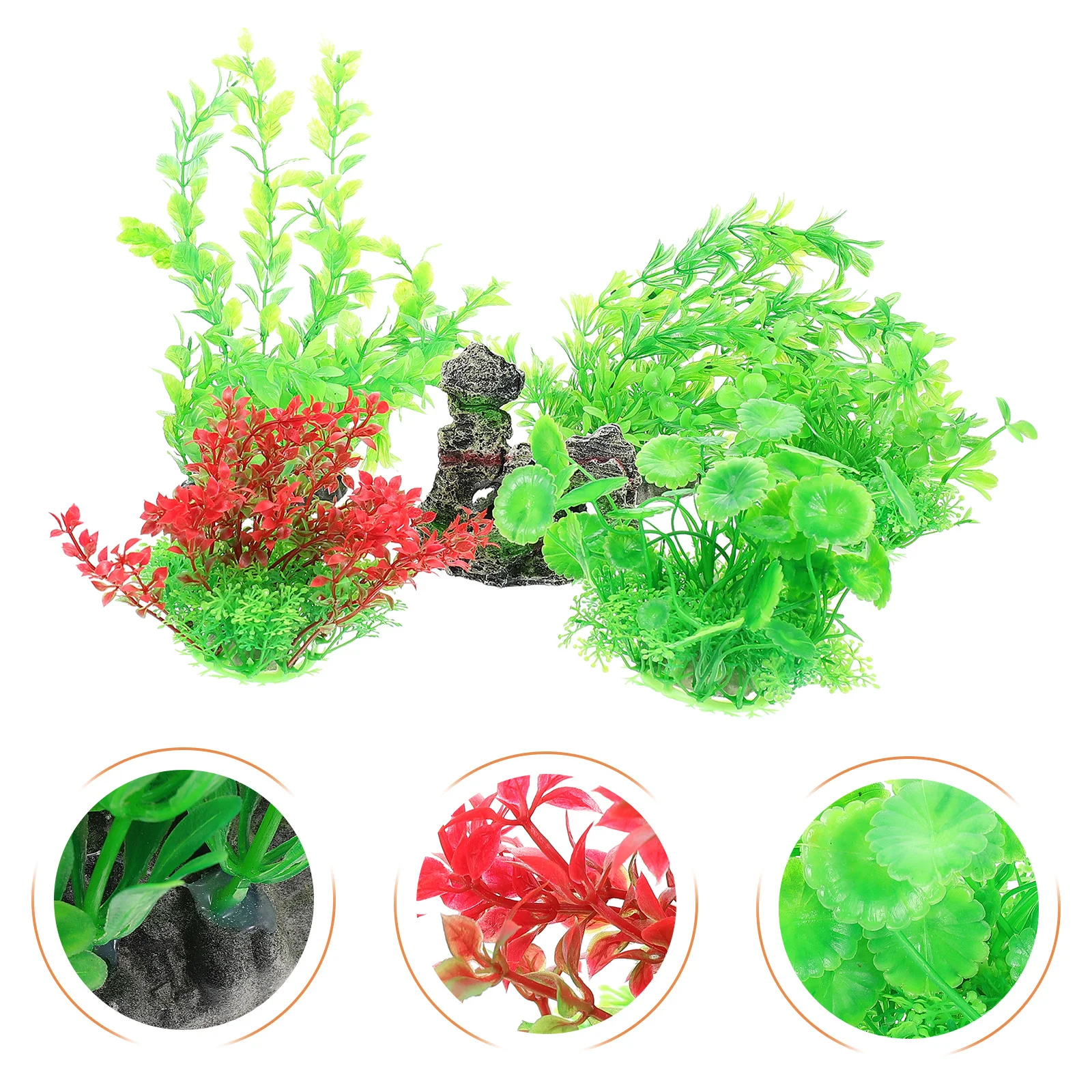 

1Set Aquarium Plants Set Compact Fish Tank Accessories Safe for Aquatic Animals Underwater Rockery Statues Beautiful Decoration