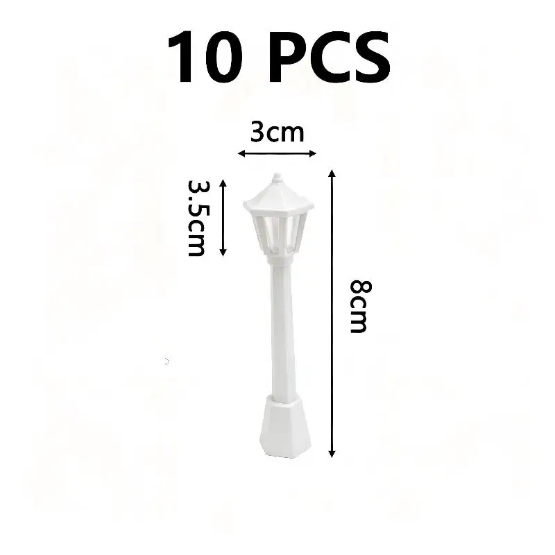 Mini Street Lamp Model, 10Pcs Red Miniature Lantern For Dollhouse, Fairy Garden, Christmas Diorama & DIY Crafts, Realistic Small