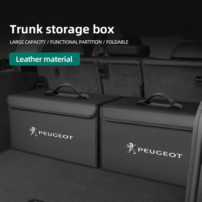 

Car Trunk Organizer Box Large Capacity Storage Bag Auto Tools For Peugeot 408 4008 308 3008 Rifter 5008 508 2008 208 301 RCZ 407