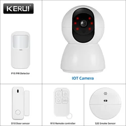 KERUI Multifunction Camera Alarm System Alarm & Camera 2 in 1 Home Security Surveillance Kit with Motion Detector  Door Sensor
